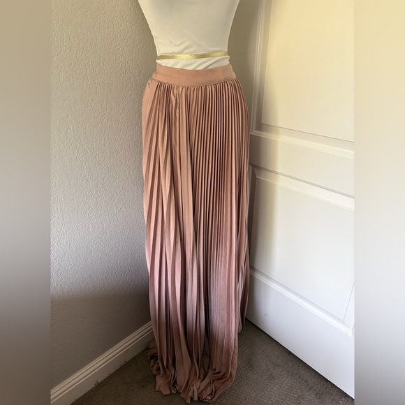 VICI dusty rose pink pleated maxi skirt size S - Picture 2 of 6